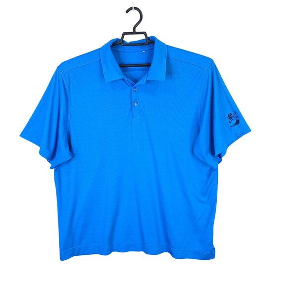 Mens Cutter & Buck Blue Polo Shirt Short Sleeve 100% Polyester Embroidered 2XL - Picture 1 of 8